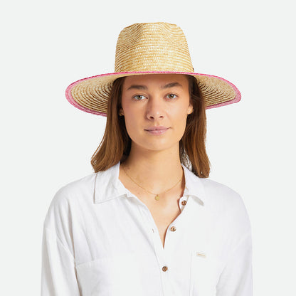 Sombrero de Sol Joanna Festival de paja de Brixton - Natural-Rosa