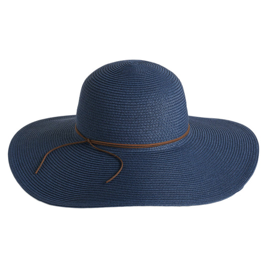 Sombrero de Sol Capri de ala ancha de paja toyo de Failsworth - Azul Marino