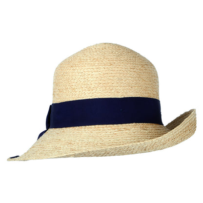 Sombrero de Sol Bronte de paja de Failsworth - Natural-Azul Marino