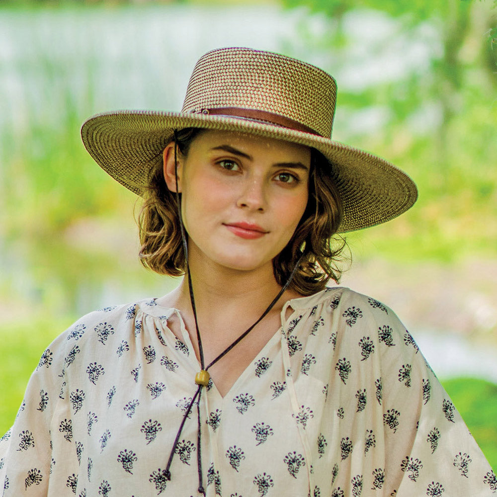 Sombrero Boater Bruges de trenza de papel de Scala - Marrón