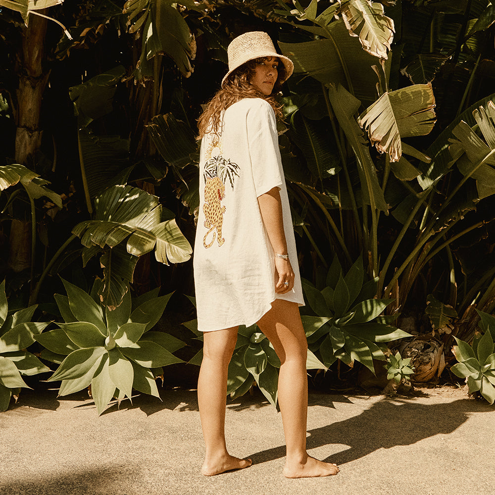 Sombrero de pescador Ellee plegable de paja de rafia a crochet de Brixton - Beige Arena