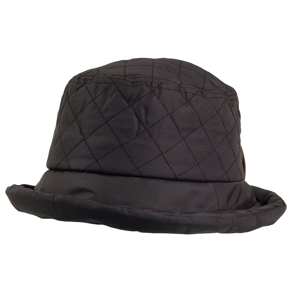 Sombrero de pescador mujeres Quilted Impermeable resistente al agua de Scala - Negro