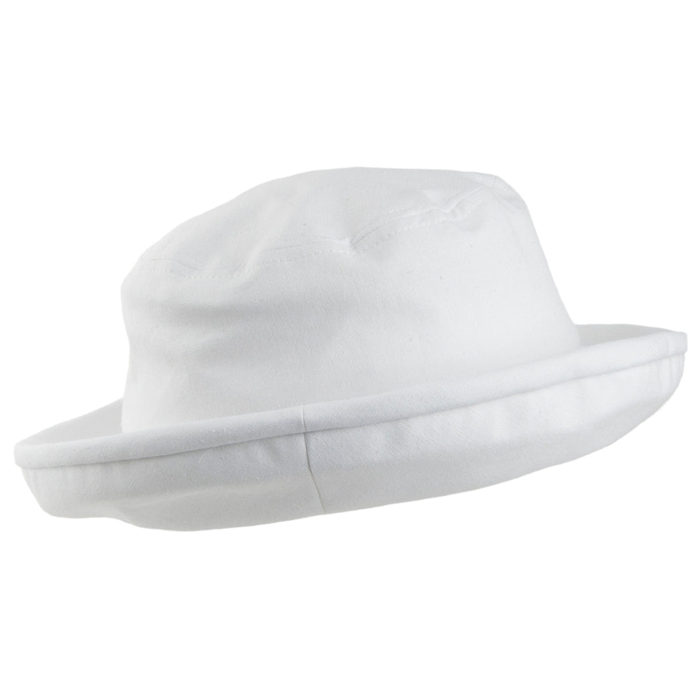 Sombrero de pescador Arbres plegable de lino-algodón de sur la tête - Blanco