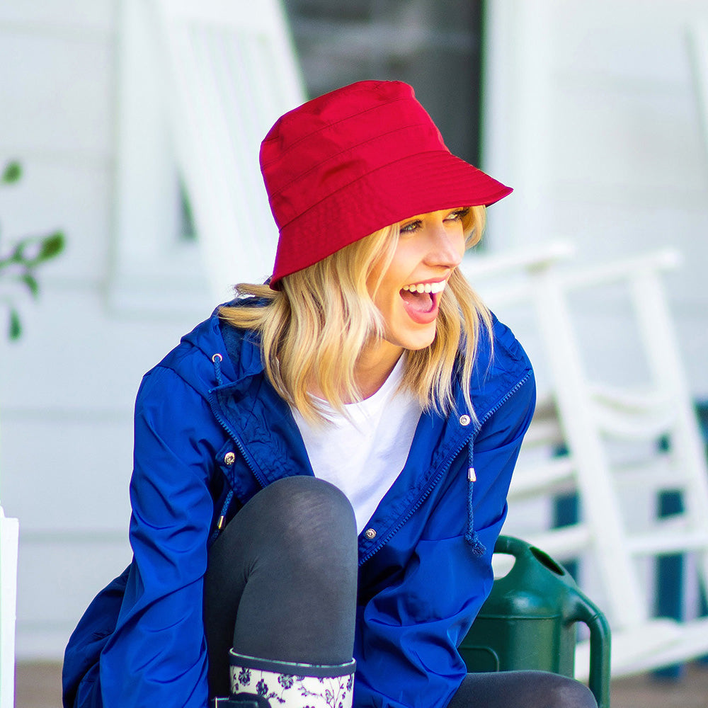 Sombrero de pescador Maggie de nylon de Scala - Vino