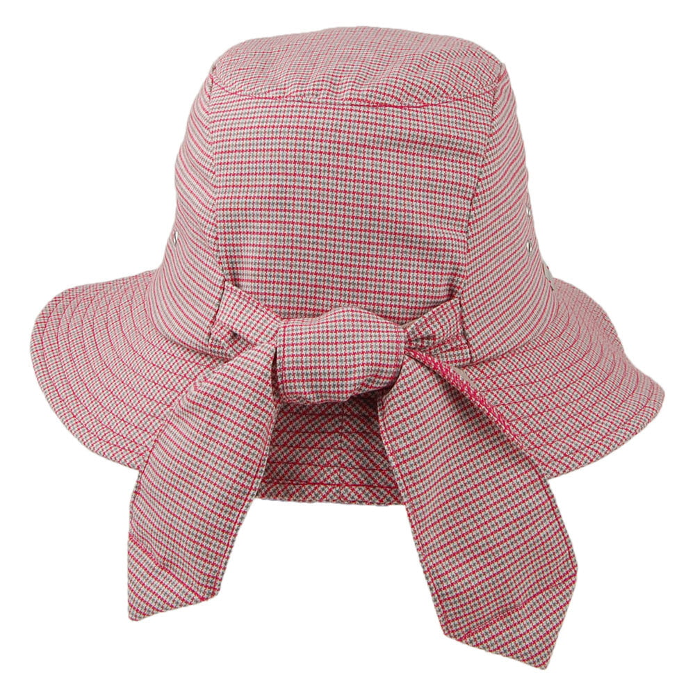 Sombrero Cloche anudado pata de gallo de Betmar - Rojo-Multi