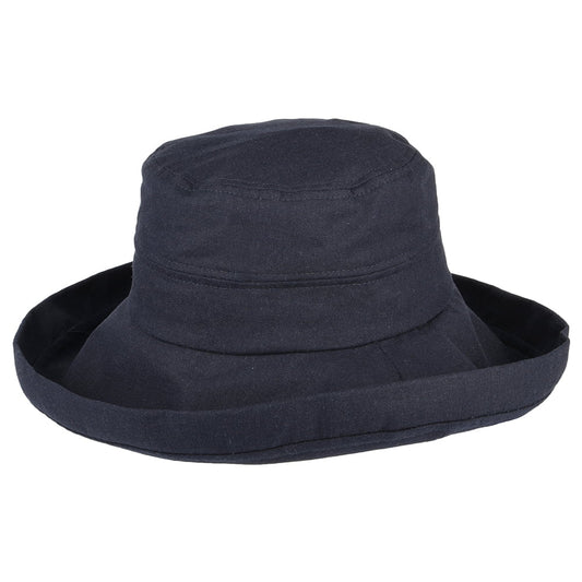 Sombrero Lily plegable de lino-algodón de sur la tête - Azul Marino