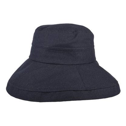 Sombrero de Sol Lily plegable de lino-algodón para mujeres de sur la tête - Azul Marino