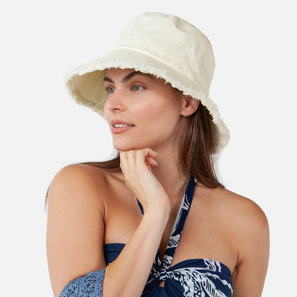 Sombrero de Sol Huahina de algodón de Barts - Crema