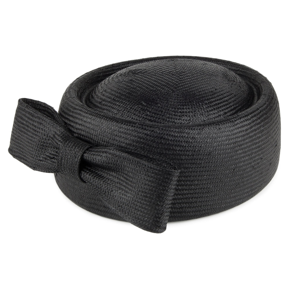Sombrero Pillbox mujeres Jackie O de paja de Whiteley - Negro