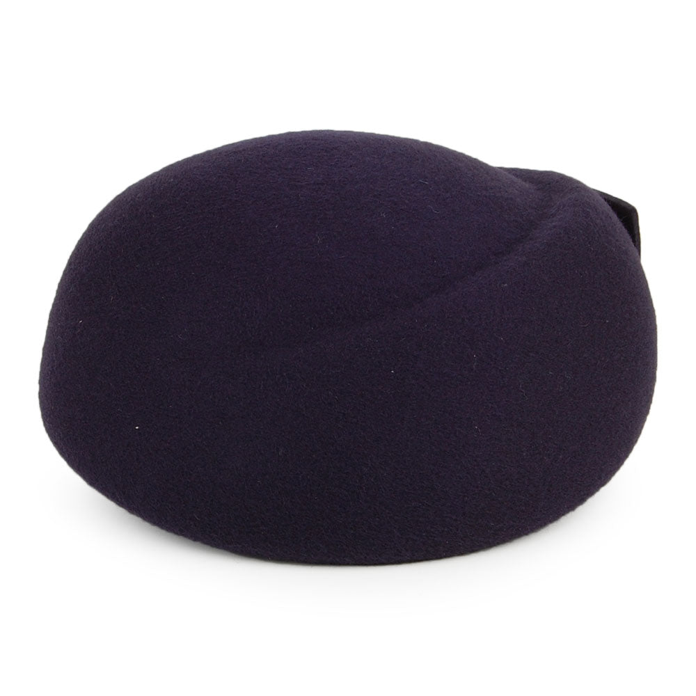 Sombrero Pillbox Avery de lana con lazo de Whiteley - Azul Marino