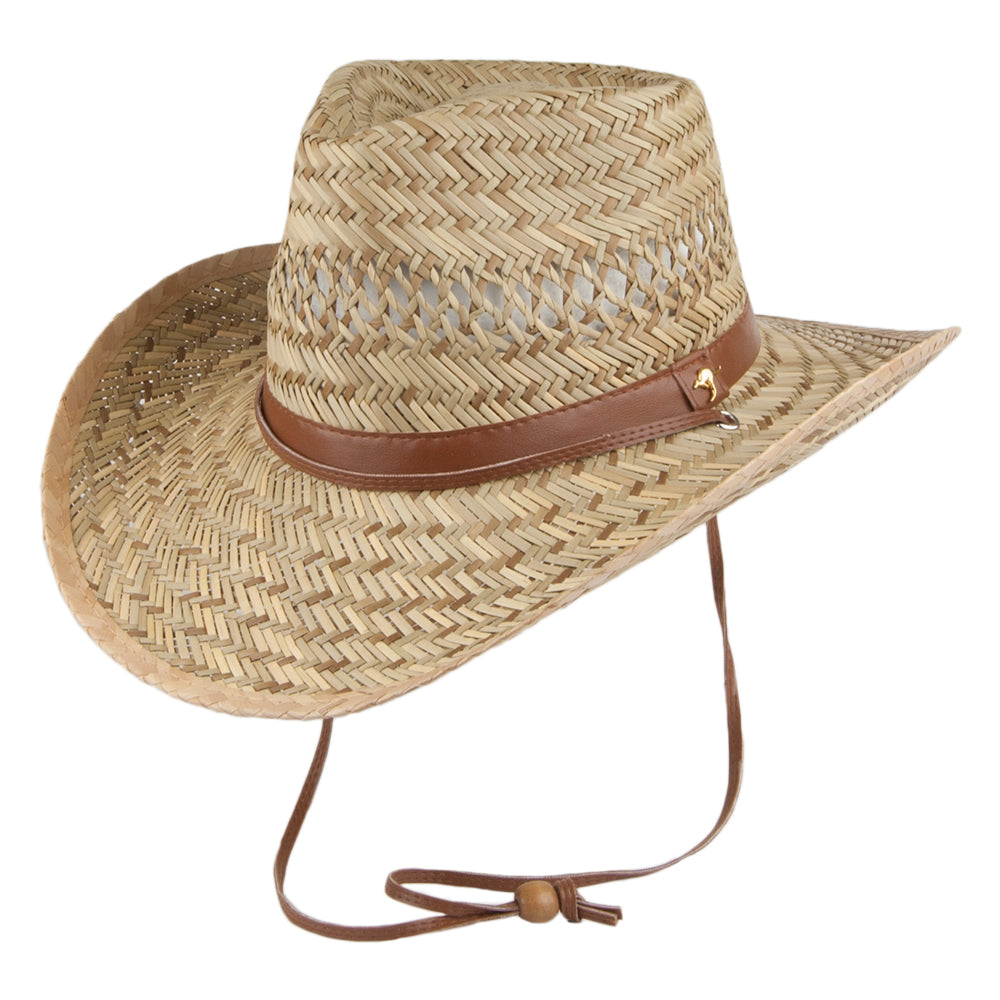 Sombrero Outback Kangaroo Rush de paja de Dorfman-Pacific - Natural