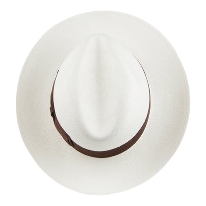 Sombrero Fedora Panamá cinta decorativa marrón de Borsalino-Blanqueado