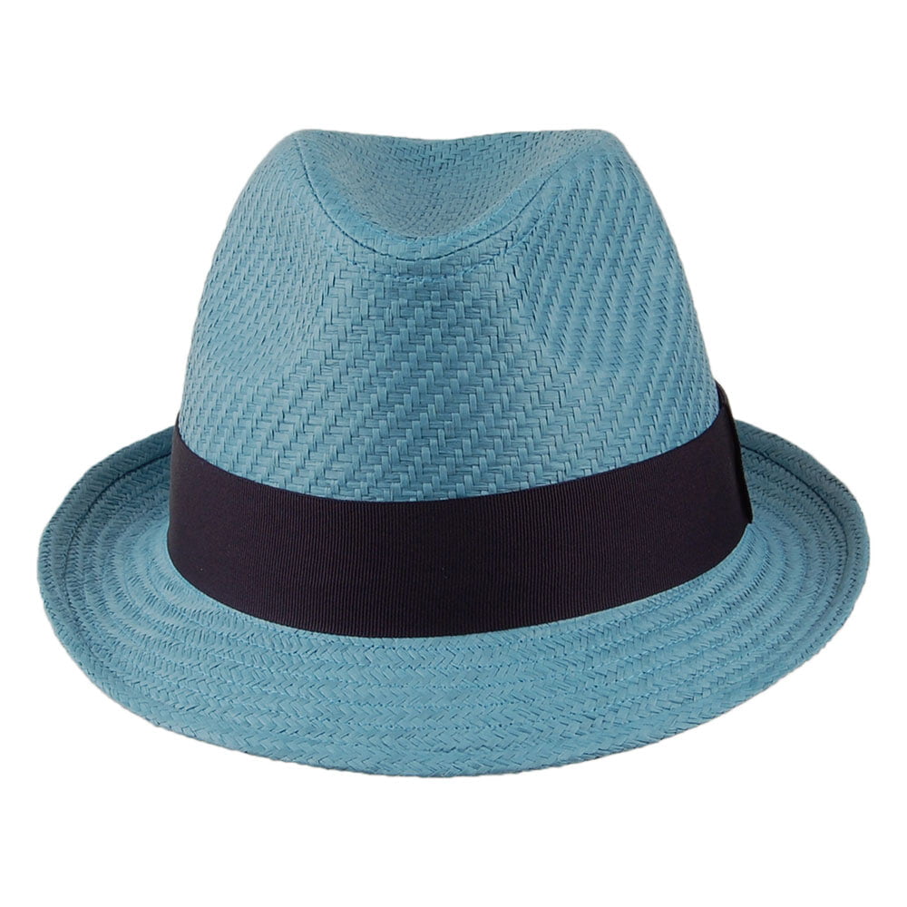 Sombrero Trilby de paja de Failsworth - Azul