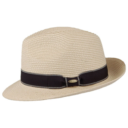 Sombrero Fedora Wyatt de paja toyo Trenza fina de Scala - Natural
