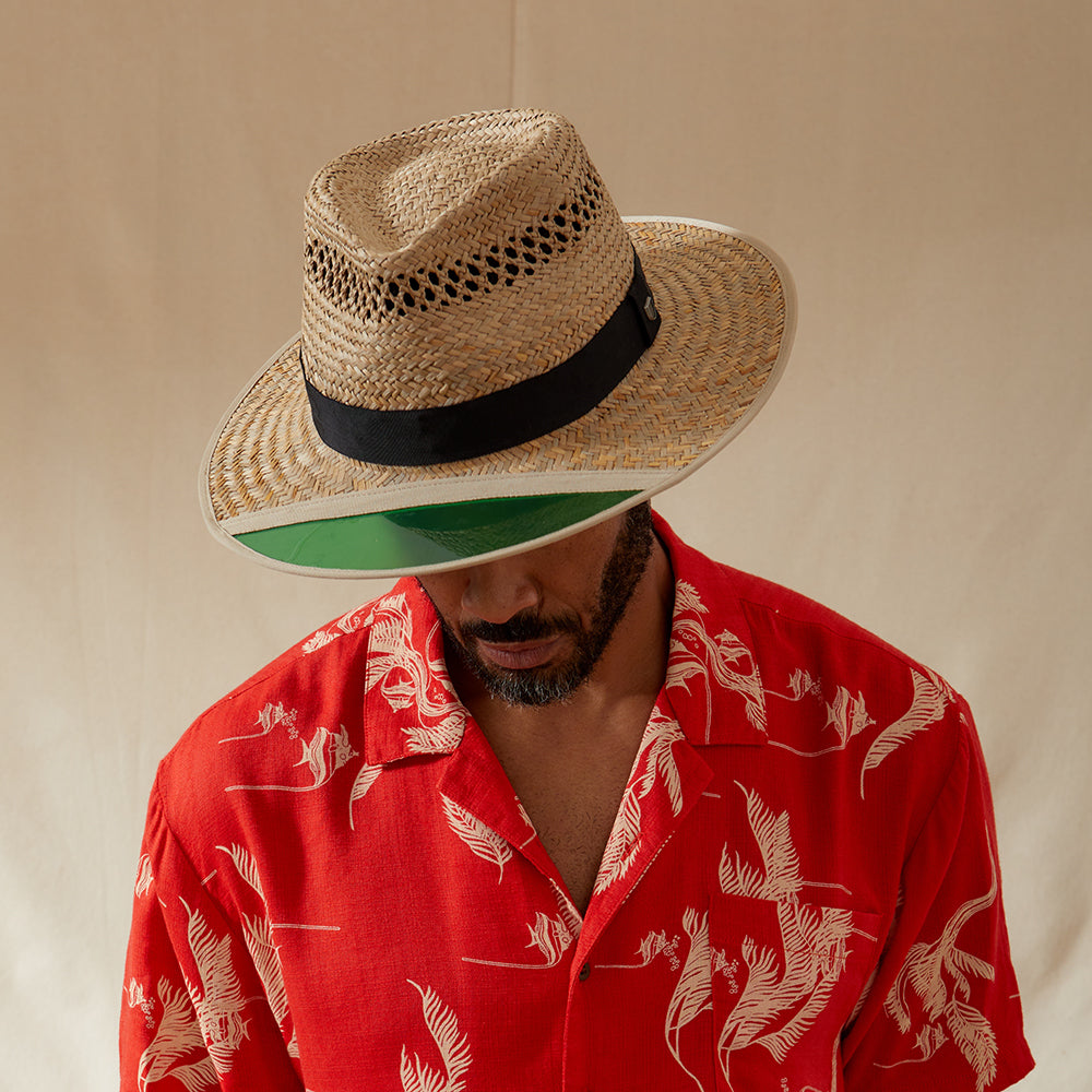 Sombrero Fedora Hunter de paja de Brixton - Beige Arena