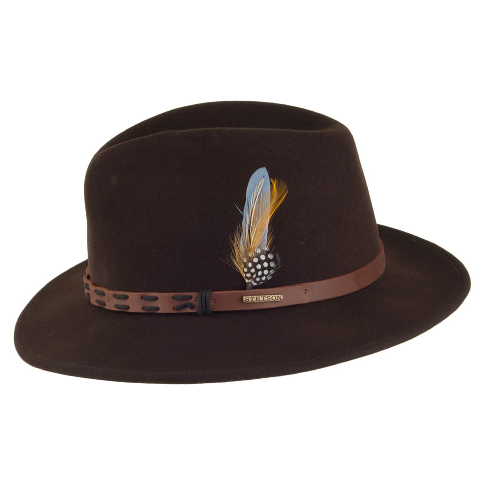 Sombrero Fedora Safari Traveller VitaFelt de Stetson - Marrón