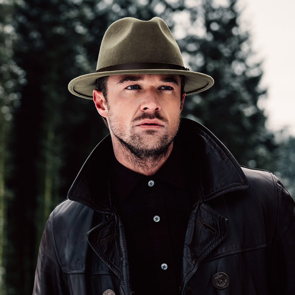 Sombrero Fedora Adventurer impermeable de Failsworth - Verde Oliva