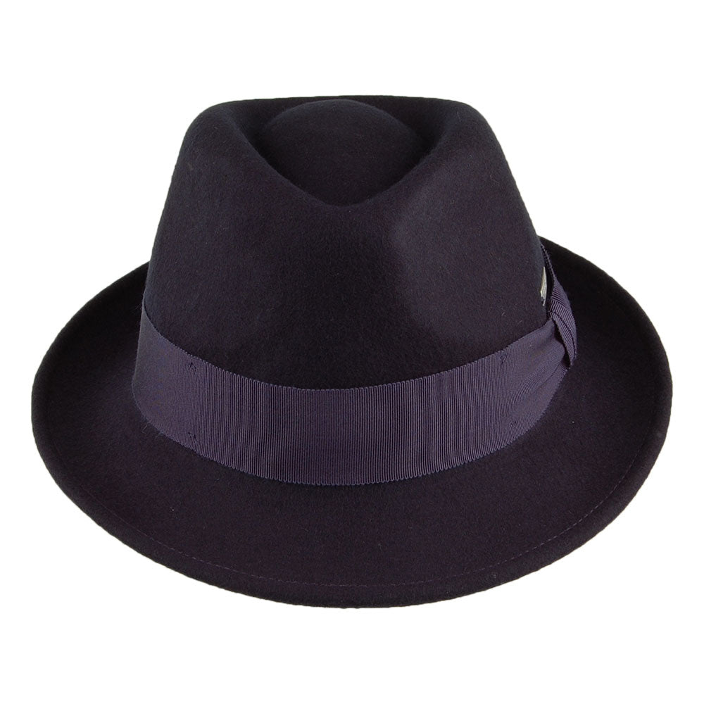 Sombrero Trilby de fieltro de lana de Seeberger - Azul Marino