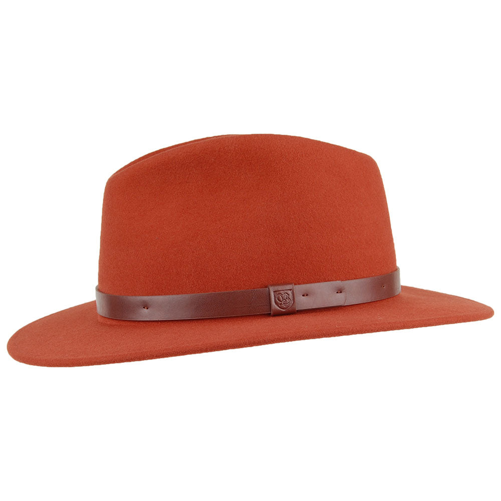 Sombrero Fedora Messer de Brixton - Rojo Ladrillo