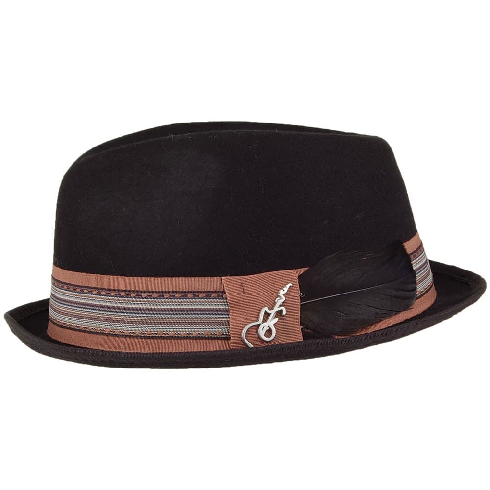 Sombrero Trilby Stage de fieltro de lana de Carlos Santana - Negro