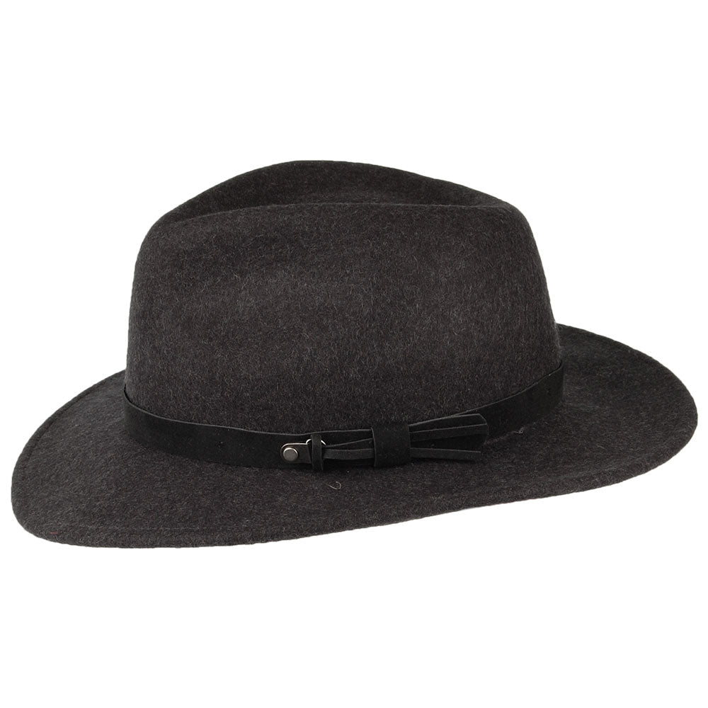 Sombrero Fedora repelente al agua de Seeberger - Antracita
