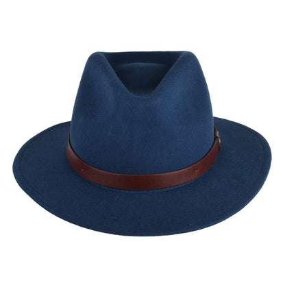 Sombrero Fedora Messer de fieltro de lana de Brixton - Azul