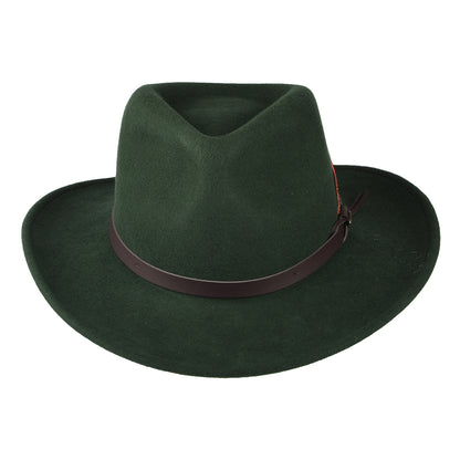 Sombrero Outback Dakota plegable Water Repellent de fieltro de lana de Scala - Bosque