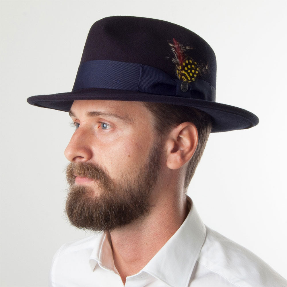 Sombrero Fedora flexible Copa-C de Jaxon & James - Azul marino