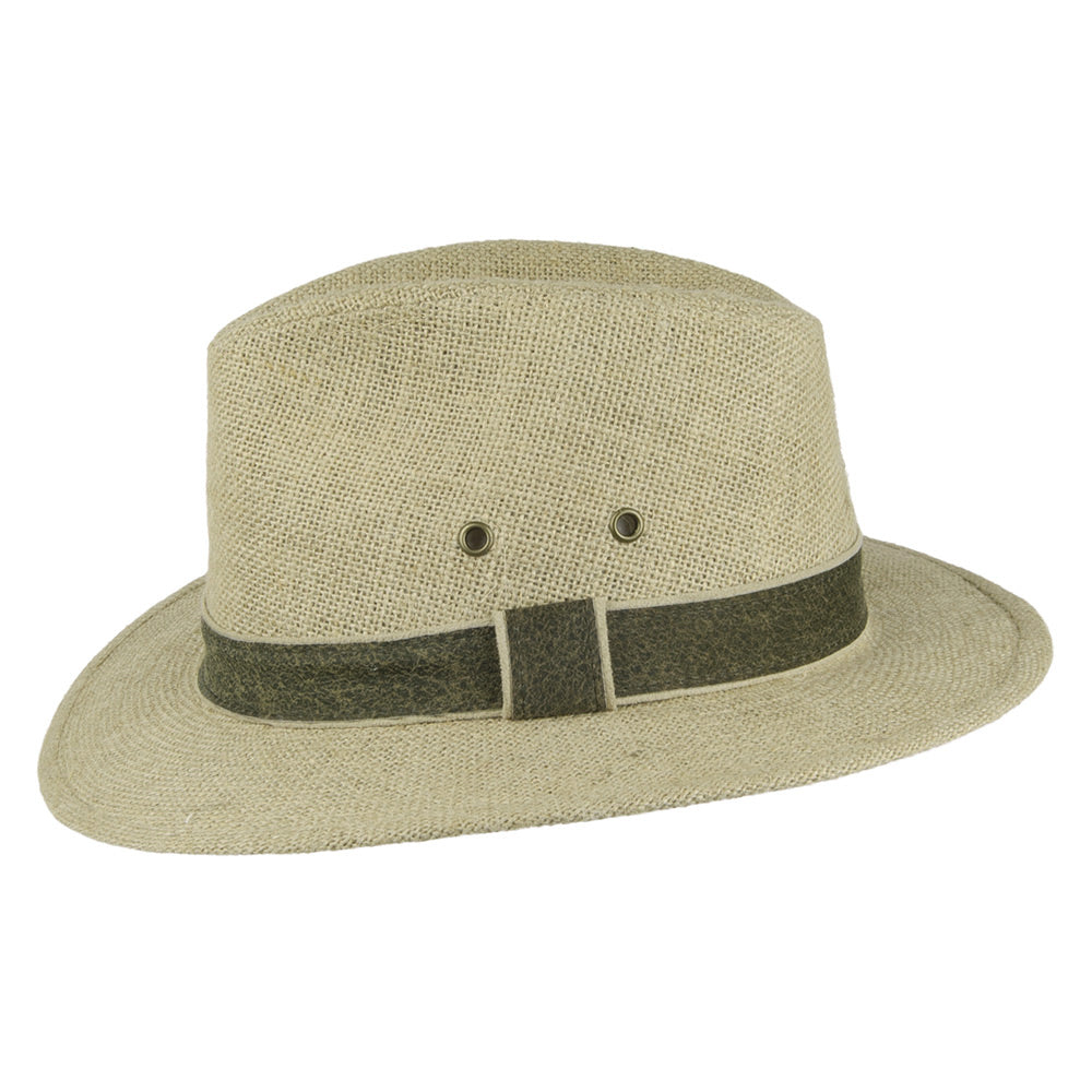 Sombrero Safari de cáñamo de Dorfman Pacific - Beige