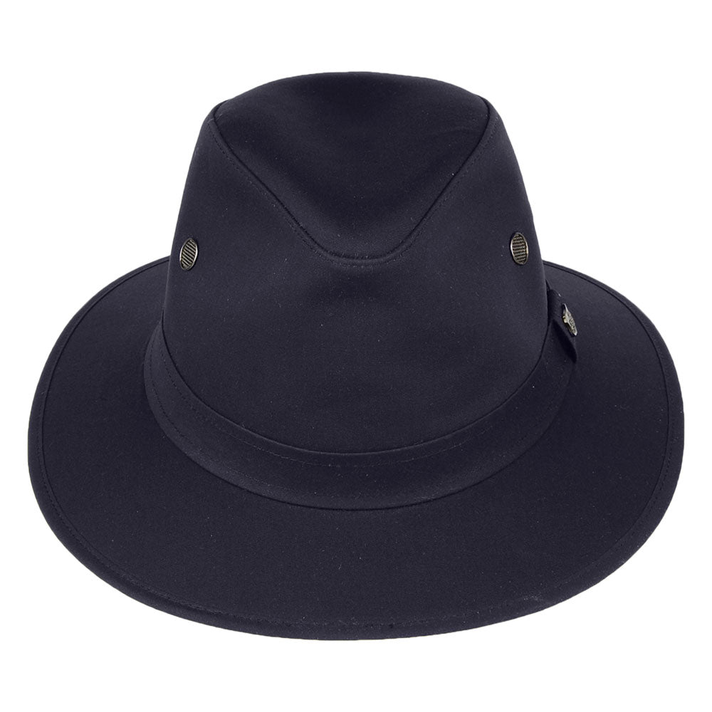 Sombrero Fedora Waxed Drifter repelente al agua de Failsworth - Azul Marino
