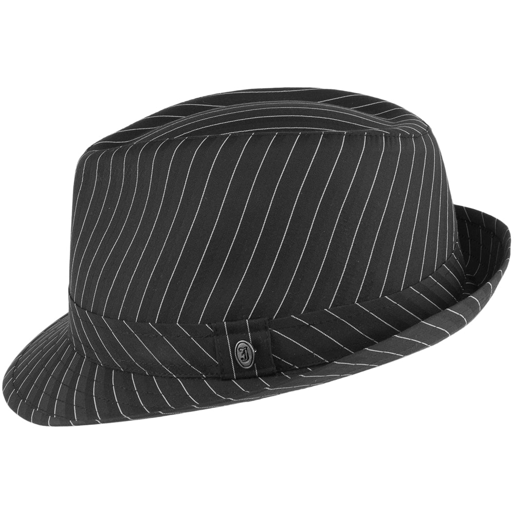 Sombrero Trilby de raya diplomática de Jaxon & James - Negro