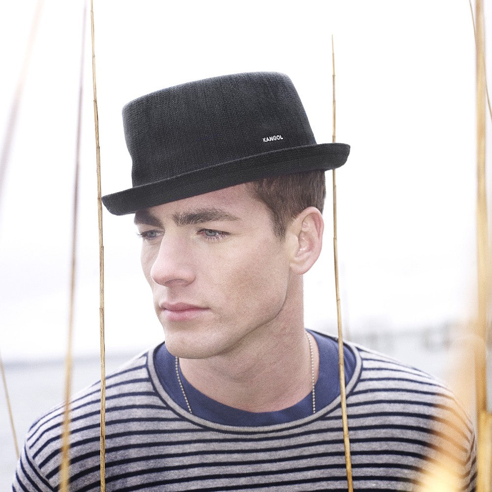 Sombrero Pork Pie Bamboo Mowbray de bambú de Kangol - Negro