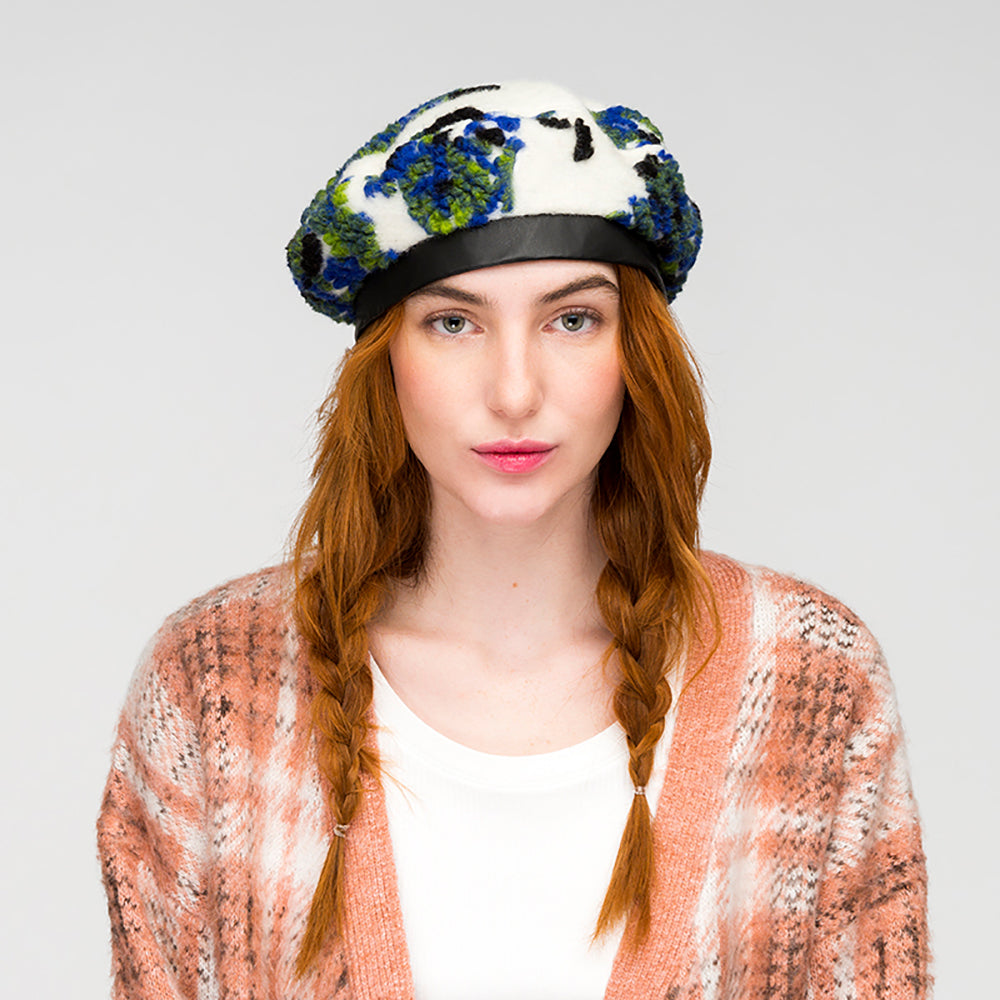 Boina de lana Floral de Kangol - Crema