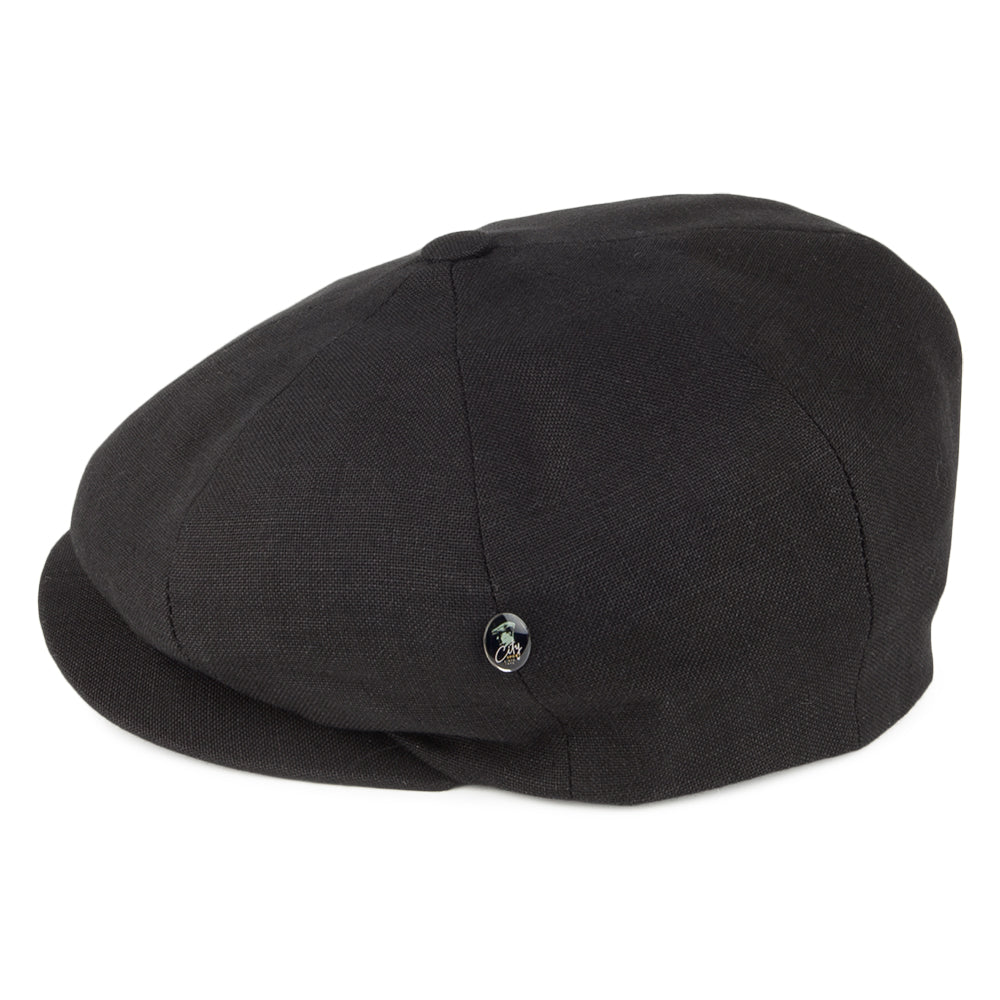 Gorra Newsboy de lino de City Sport - Negro