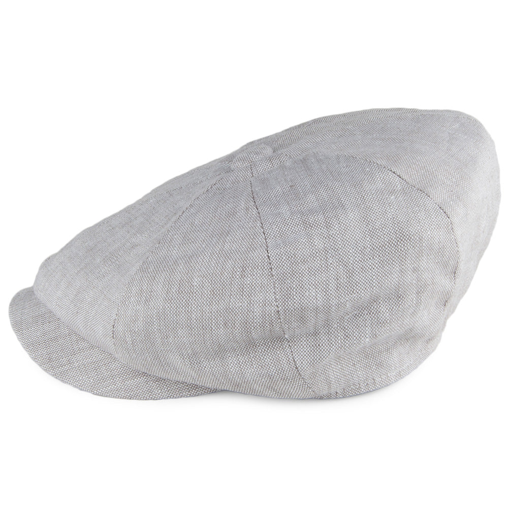 Gorra Newsboy Alfie de lino irlandés de Failsworth - Gris Claro