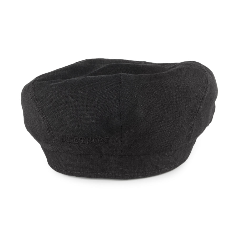 Gorra plana Driver de lino de Stetson - Negro