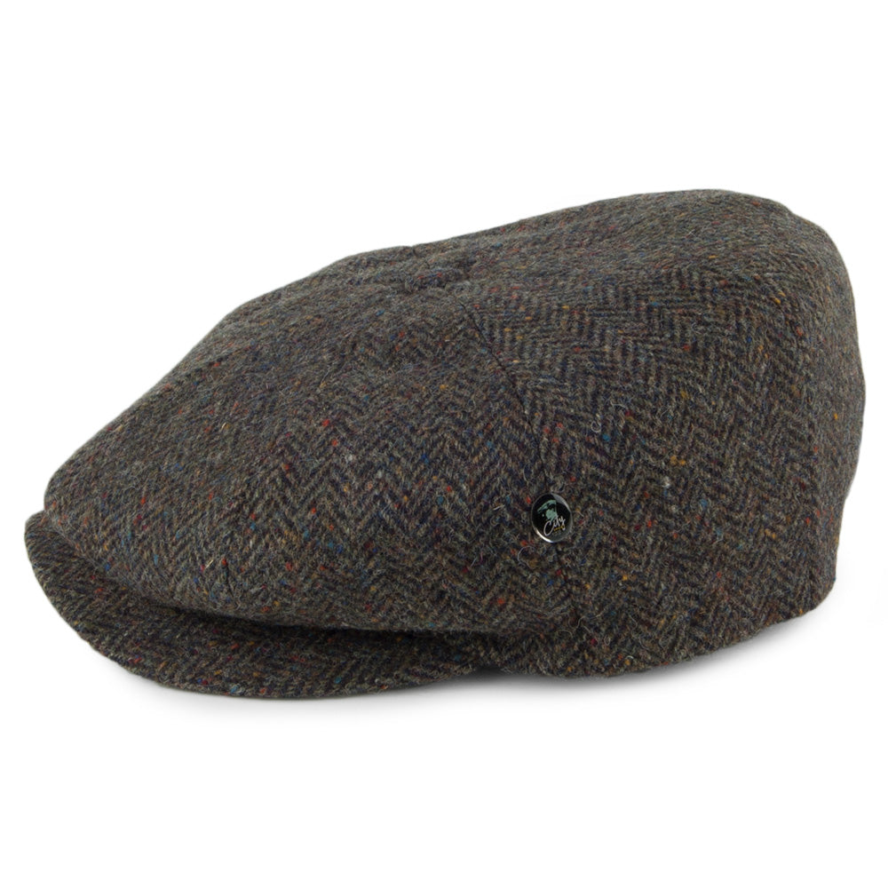 Gorra Newsboy de Tweed Donegal diseño de espiga de City Sport - Bosque