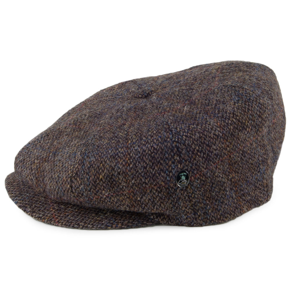 Gorra Newsboy Birdseye de HARRIS TWEED de City Sport - Gris-Marrón