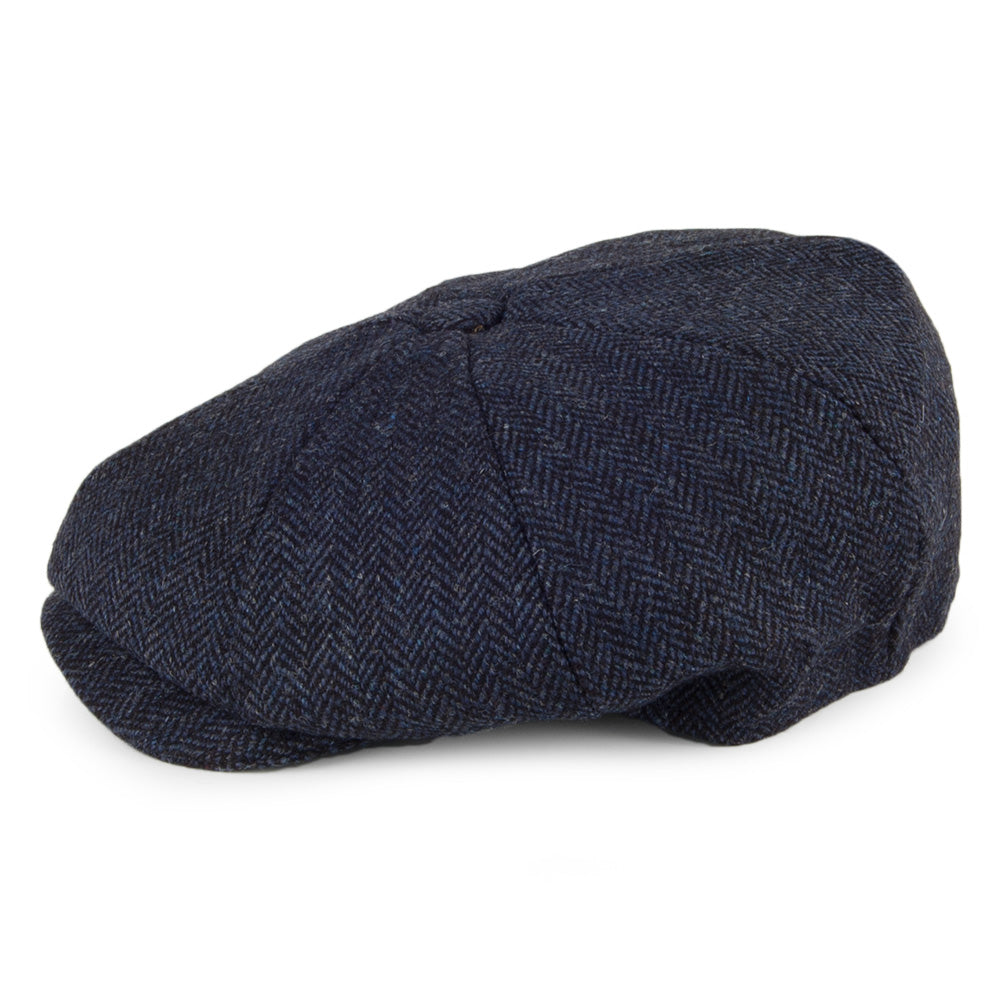 Gorra Newsboy Tweed Country de Tweed diseño de espiga de Christys - Azul Marino