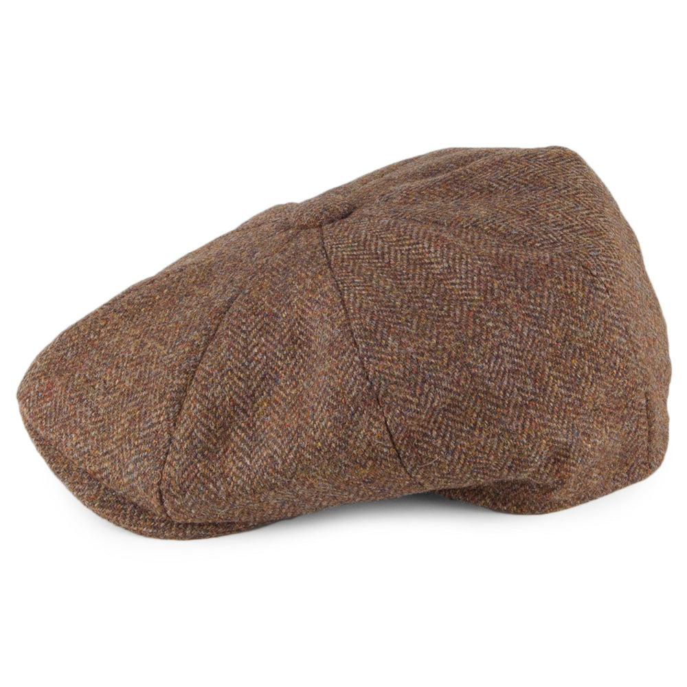 Gorra Newsboy Tweed Country de Tweed diseño de espiga de Christys - Marrón