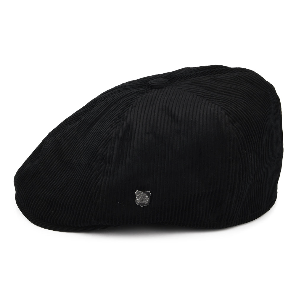 Gorra Newsboy Hudson de pana de Failsworth - Negro