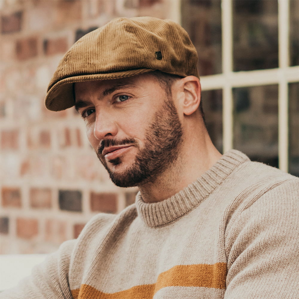 Gorra Newsboy Hudson de pana de pana de Failsworth - Beige Arena