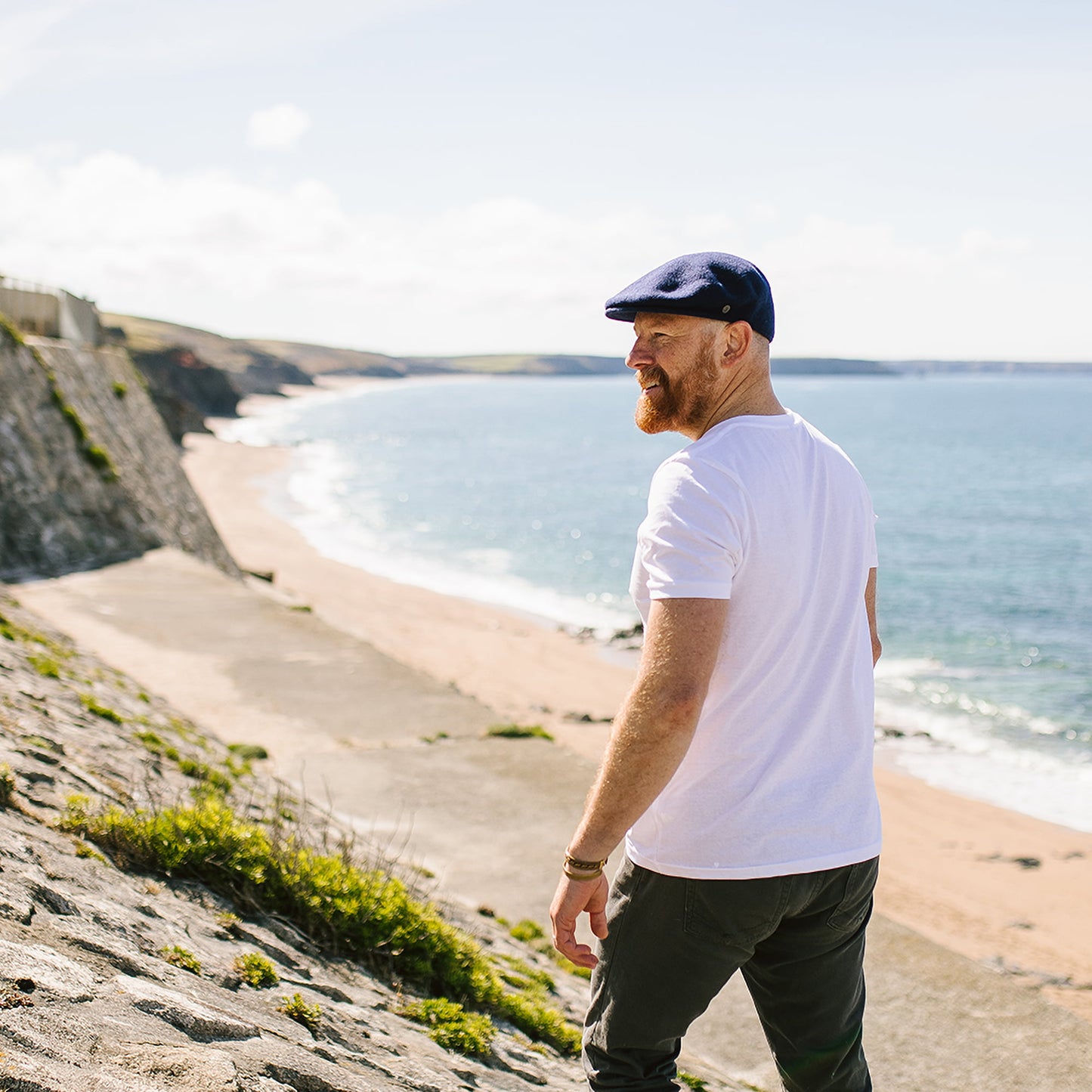 Gorra plana clásica de lana de Jaxon & James - Azul Marino