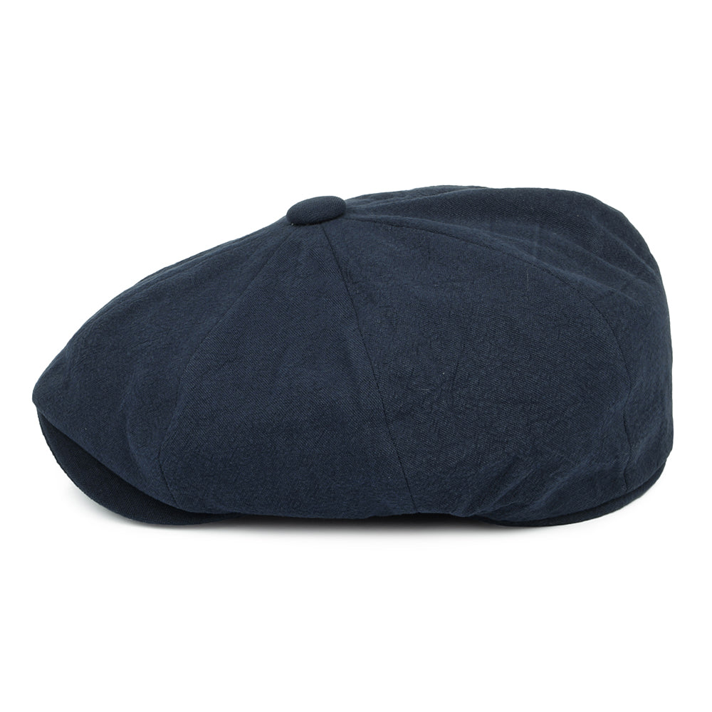 Gorra Newsboy Alfie de lino grueso de Christys - Azul Marino