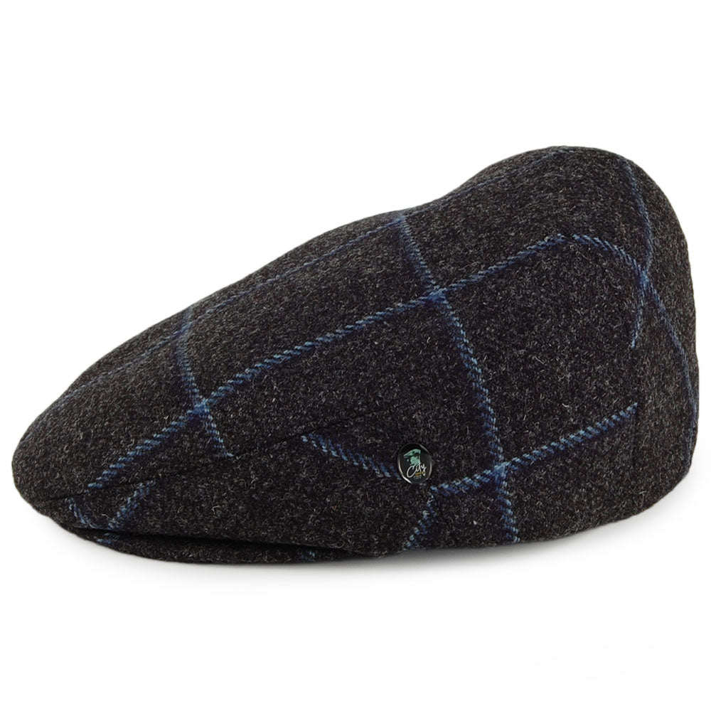 Gorra plana Saxony de lana británica a cuadros de City Sport - Antracita