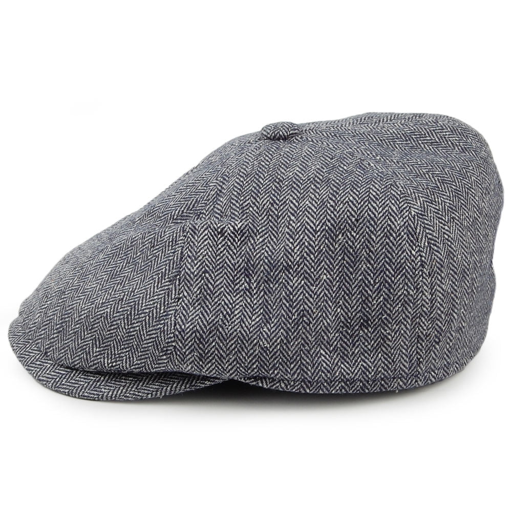 Gorra Newsboy Hudson de mezcla de seda diseño de espiga de Failsworth - Gris