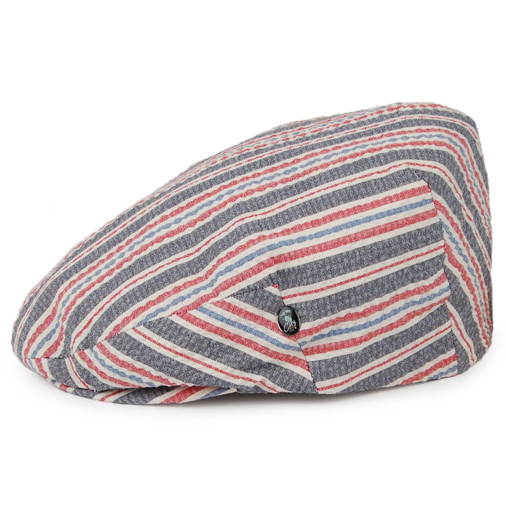 Gorra plana Hamptons de sirsaca de City Sport - Azul-Rojo