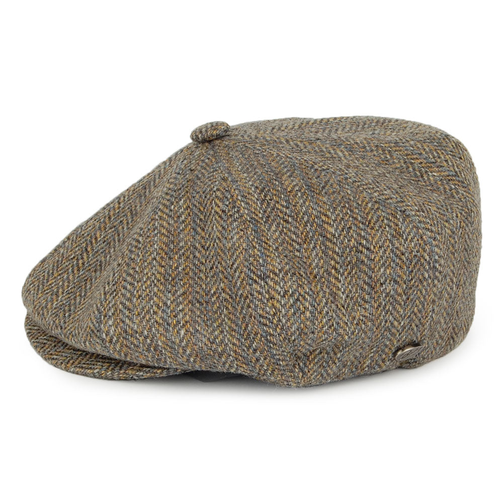Gorra Newsboy Galvin Italiana diseño rayado en espiga de Bailey - Gris Multi