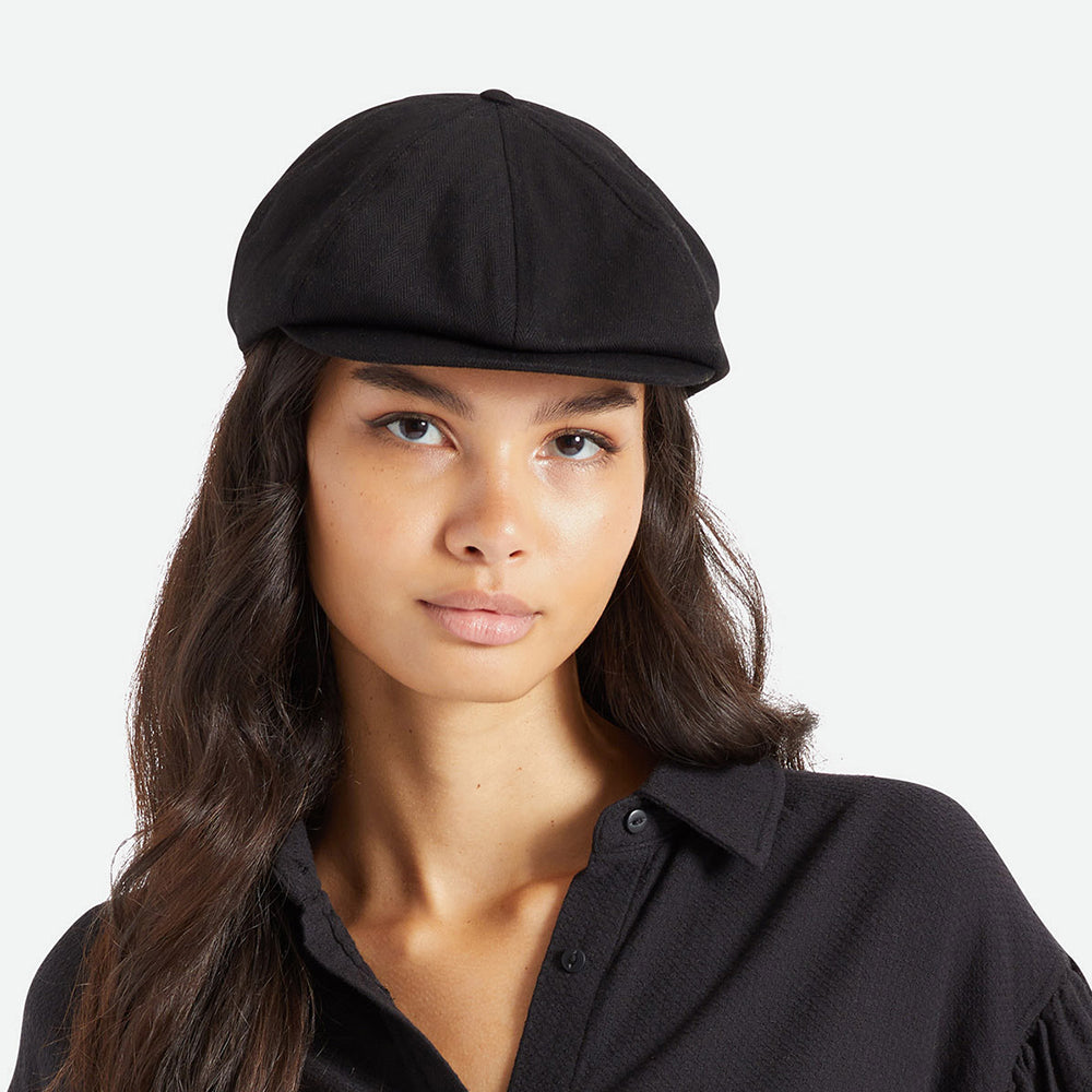 Gorra Newsboy Brood diseño de espiga de Brixton - Negro