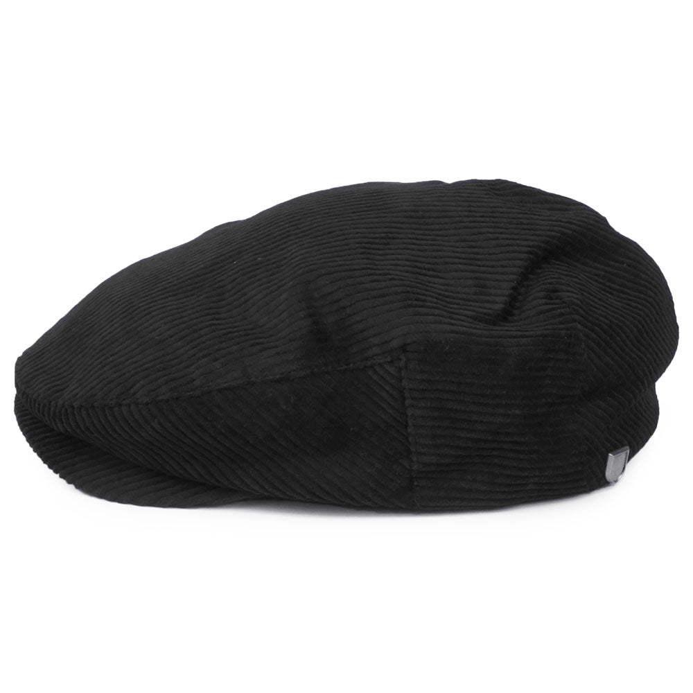 Gorra plana Hooligan de pana de Brixton - Negro
